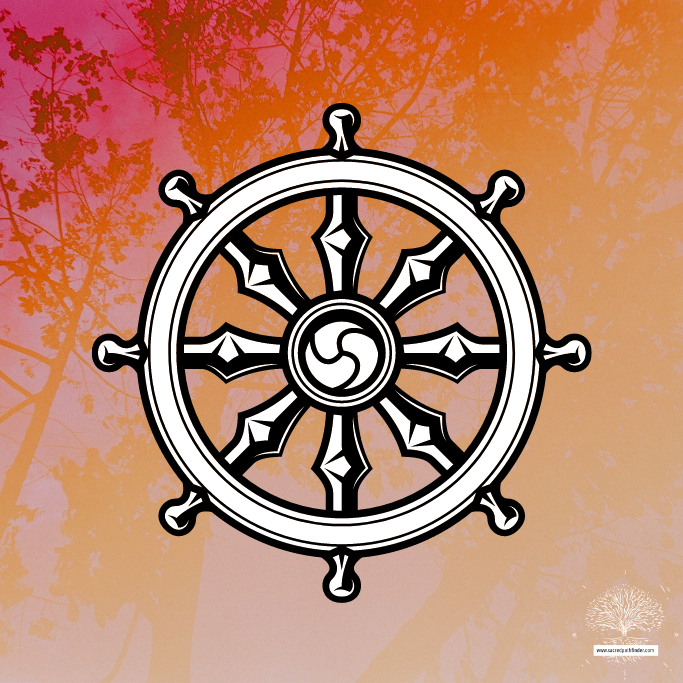 Photo of the wheel of dharma symbol