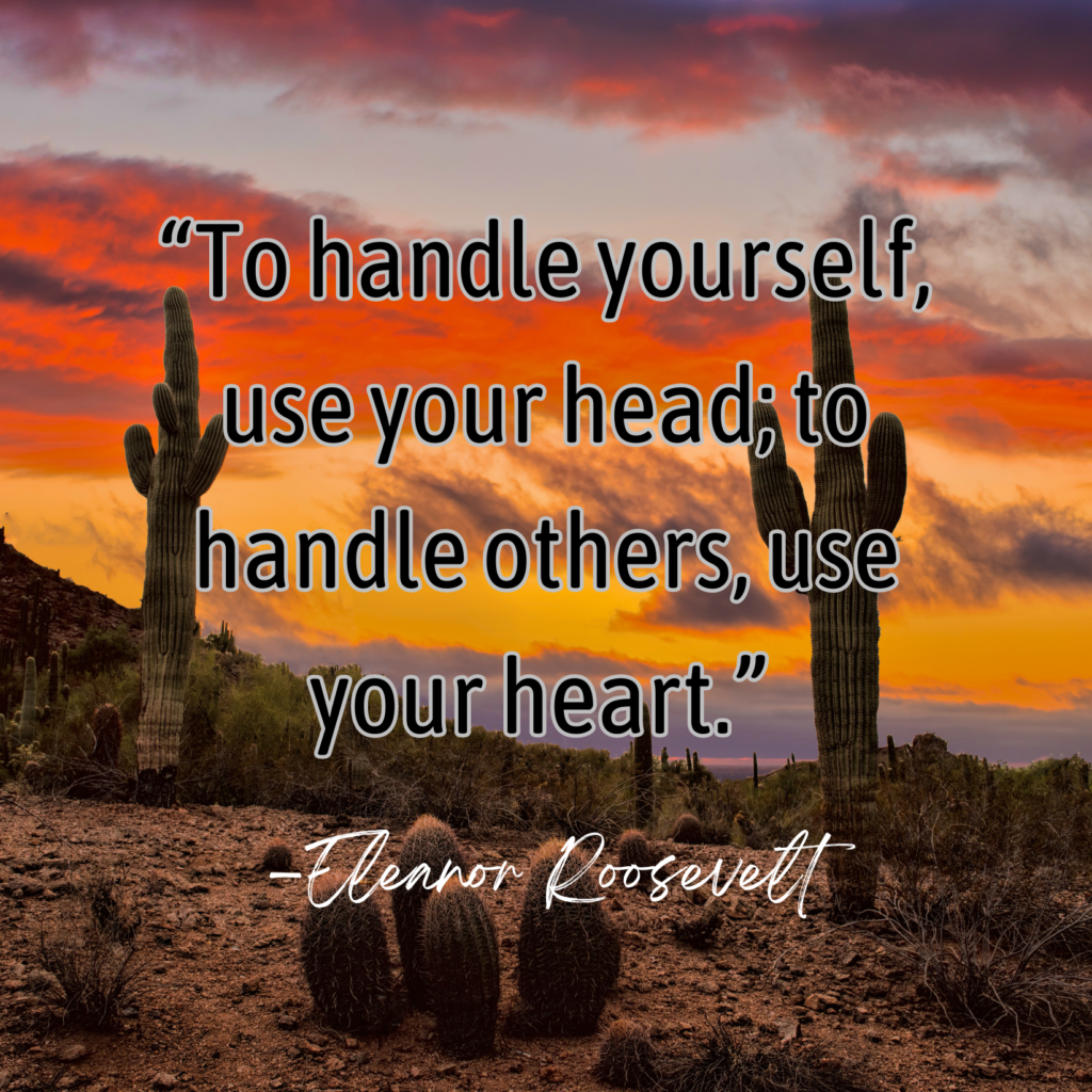Photo of a quote by Elenore Roosevelt.