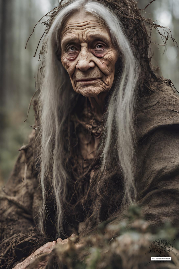 AI generated photo of Baba Yaba, an old witch from Russian folklore. 