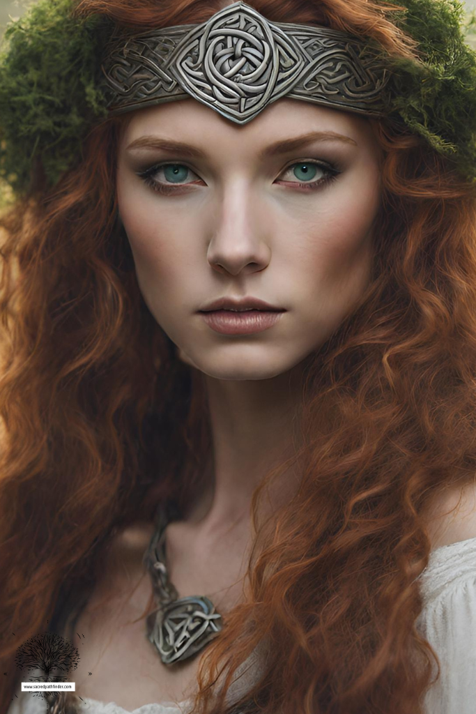 AI Generated photo of Cerridwen. It's a closeup. She is a character from Celtic mythology