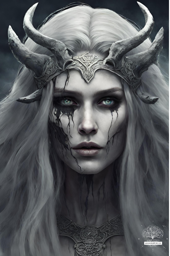 AI generated photo of Hel from Norse mythology.
