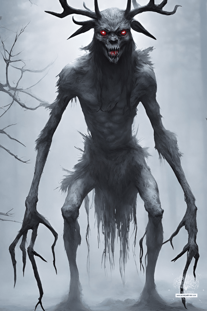 AI generated photo of a Wendigo, from Native American culture