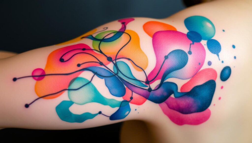 abstract art features in tattoos